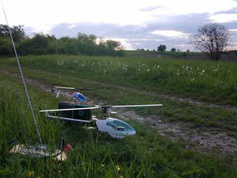 2 Helis im Abendlicht